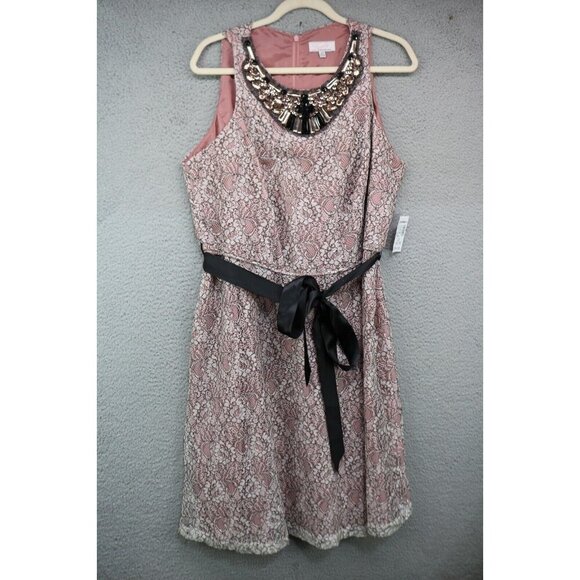 Lovely by Adrianna Papell Sleeveless Lace Beaded Dress-16W-Cottagecore-NWT - Picture 1 of 16